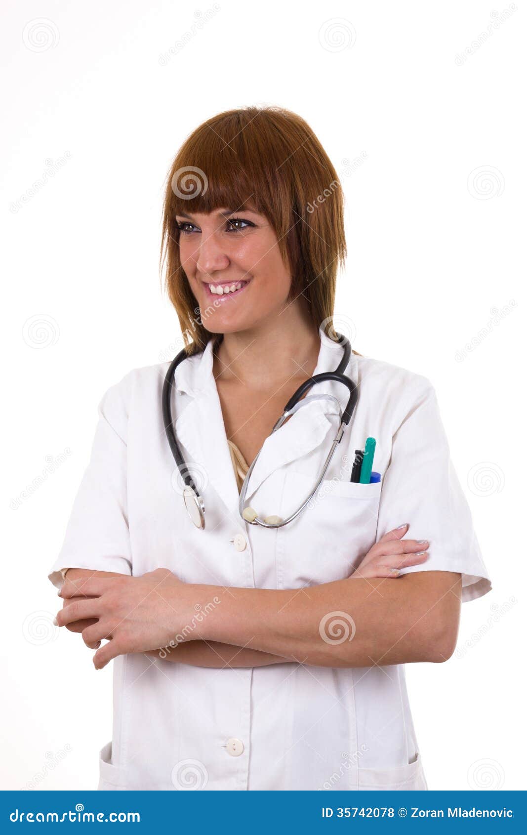 Nurse in White Uniform with Stethoscope Stock Photo Image of doctor