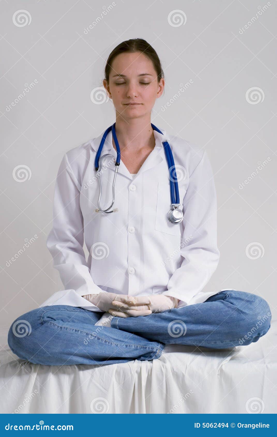 Nurse Yoga stock photo. Image of american, doctor, hospital 5062494