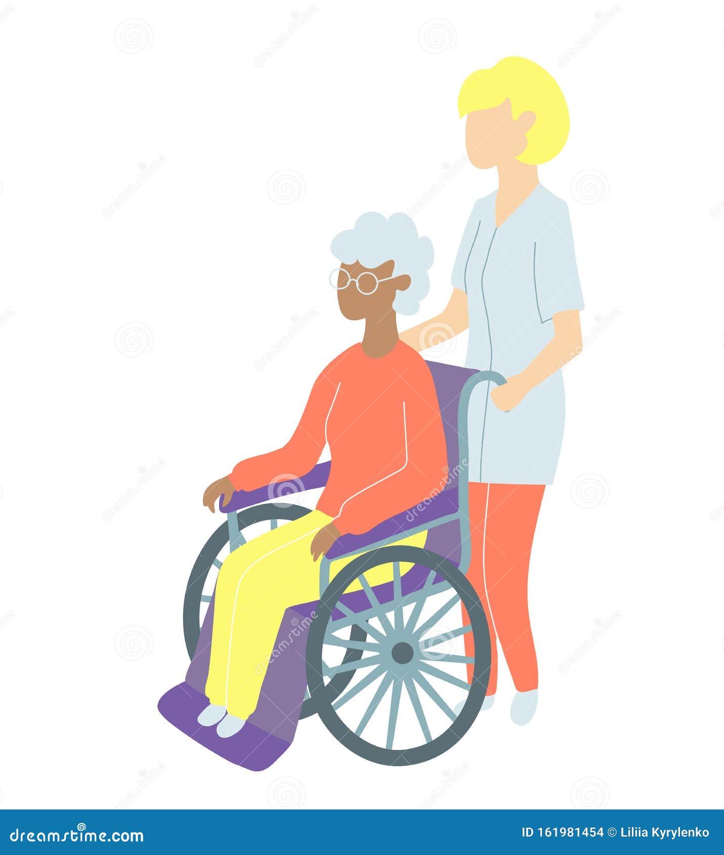 nursing home. care for people with disabilities and oldster. carers and social workers