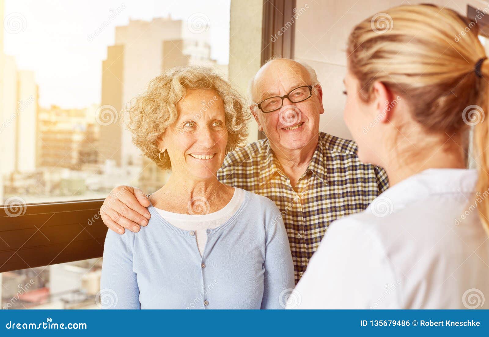 Nursing Home for a Couple of Seniors in the Nursing Home Stock Photo