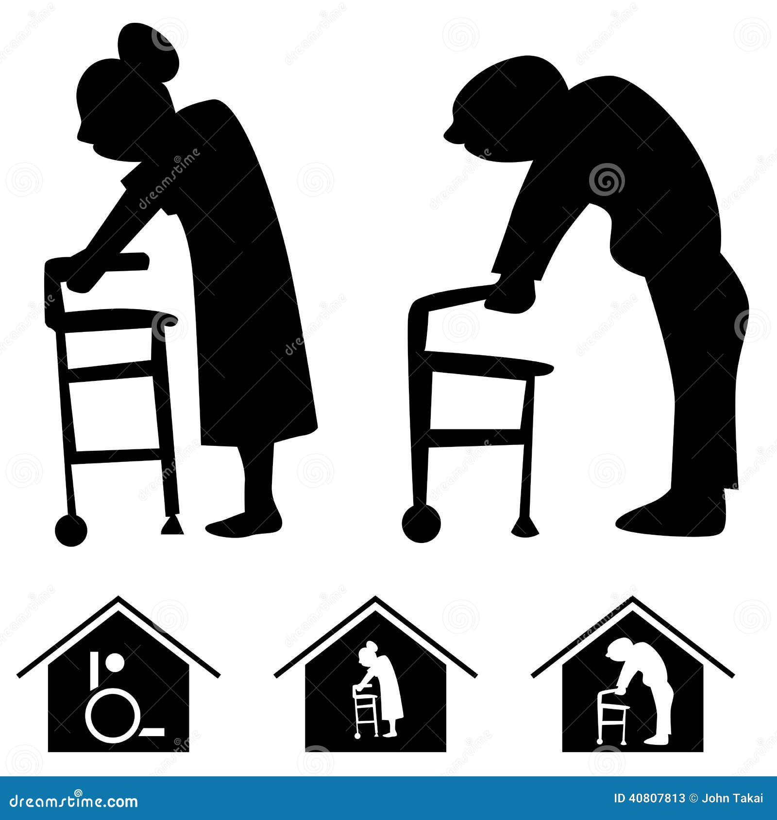 Download Nursing Home Icons stock vector. Image of black, image ...