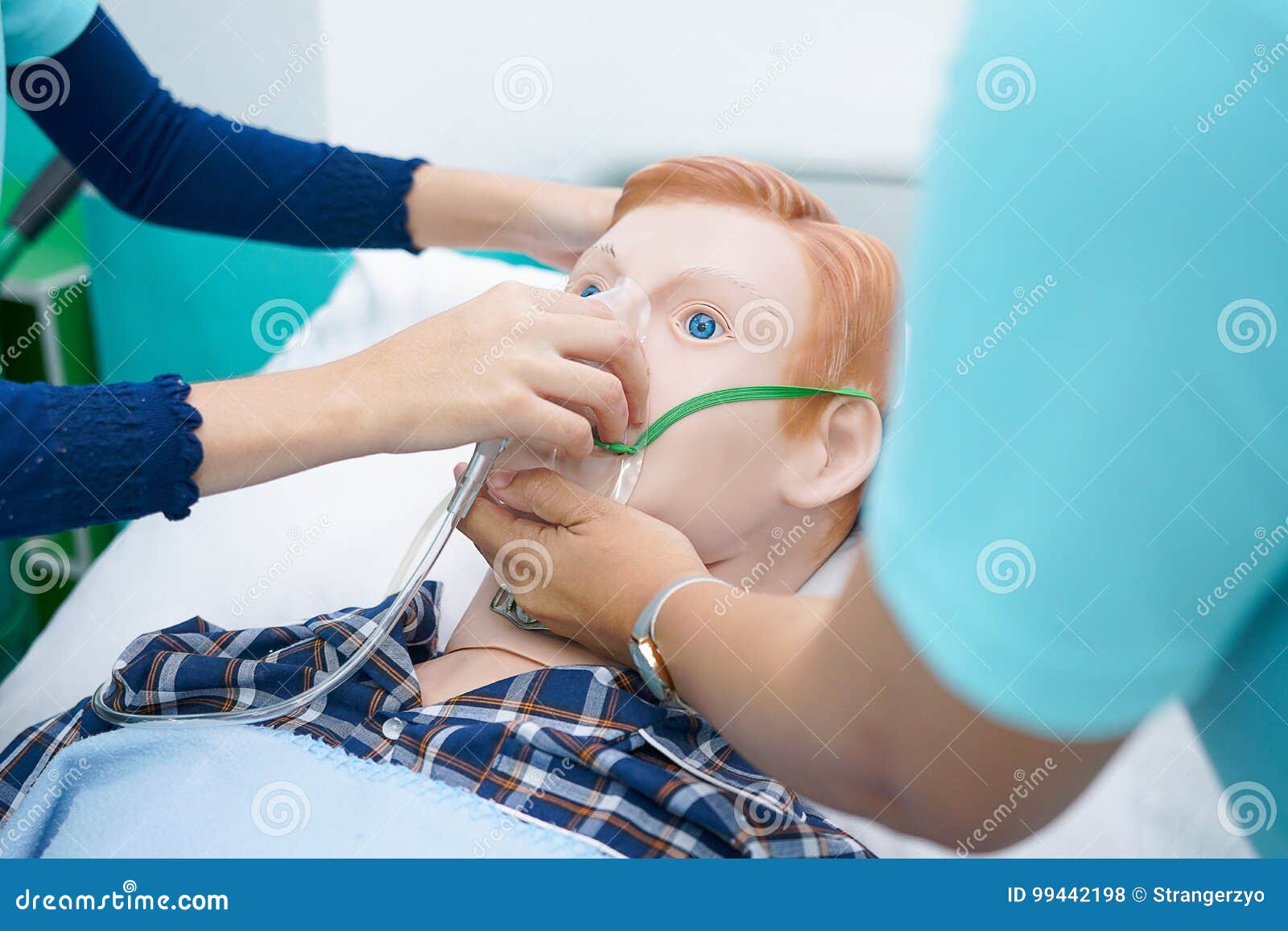 Nursing Students are Practicing How To Provide Oxygen Administration To