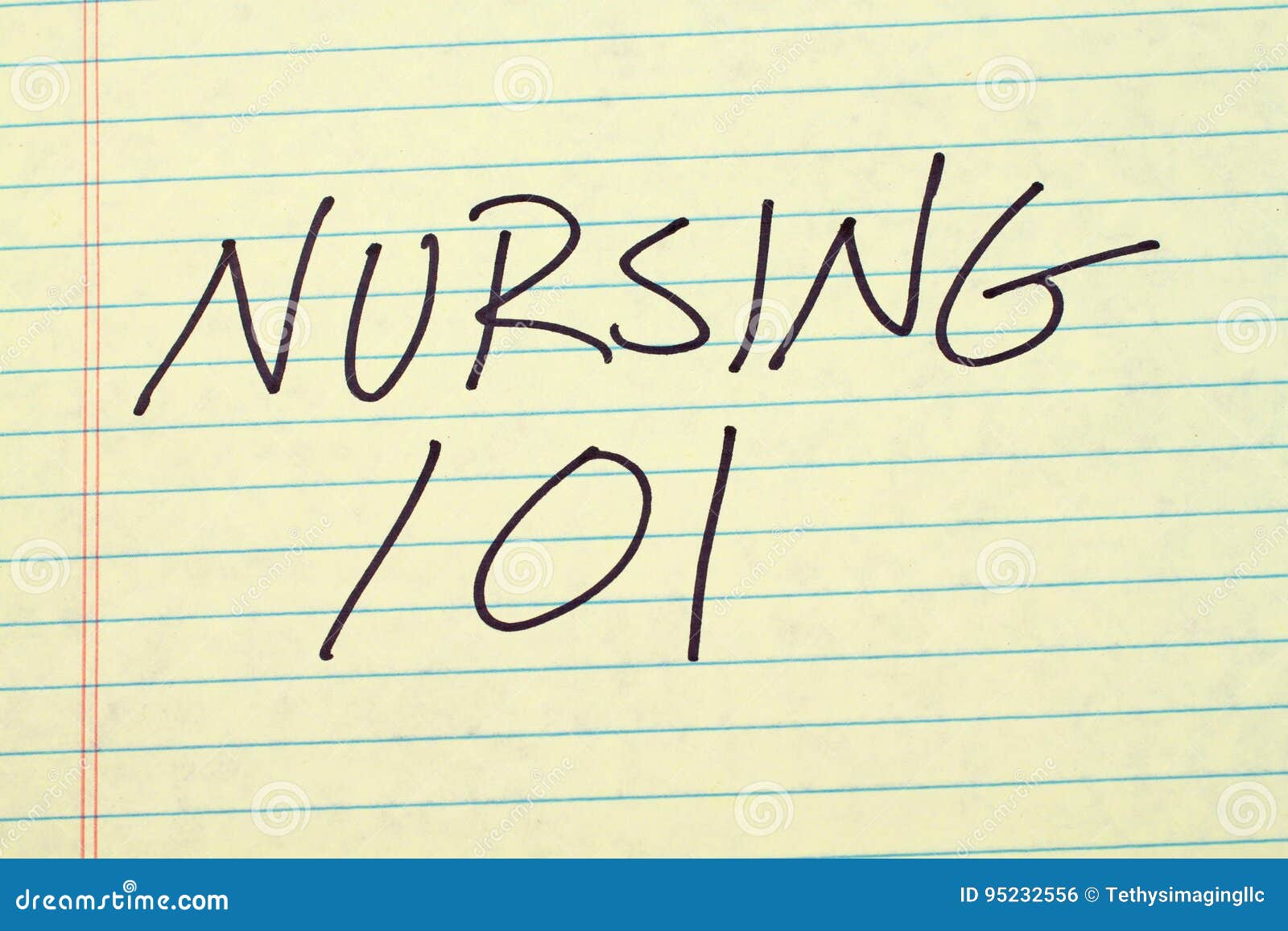 nursing 101 on a yellow legal pad