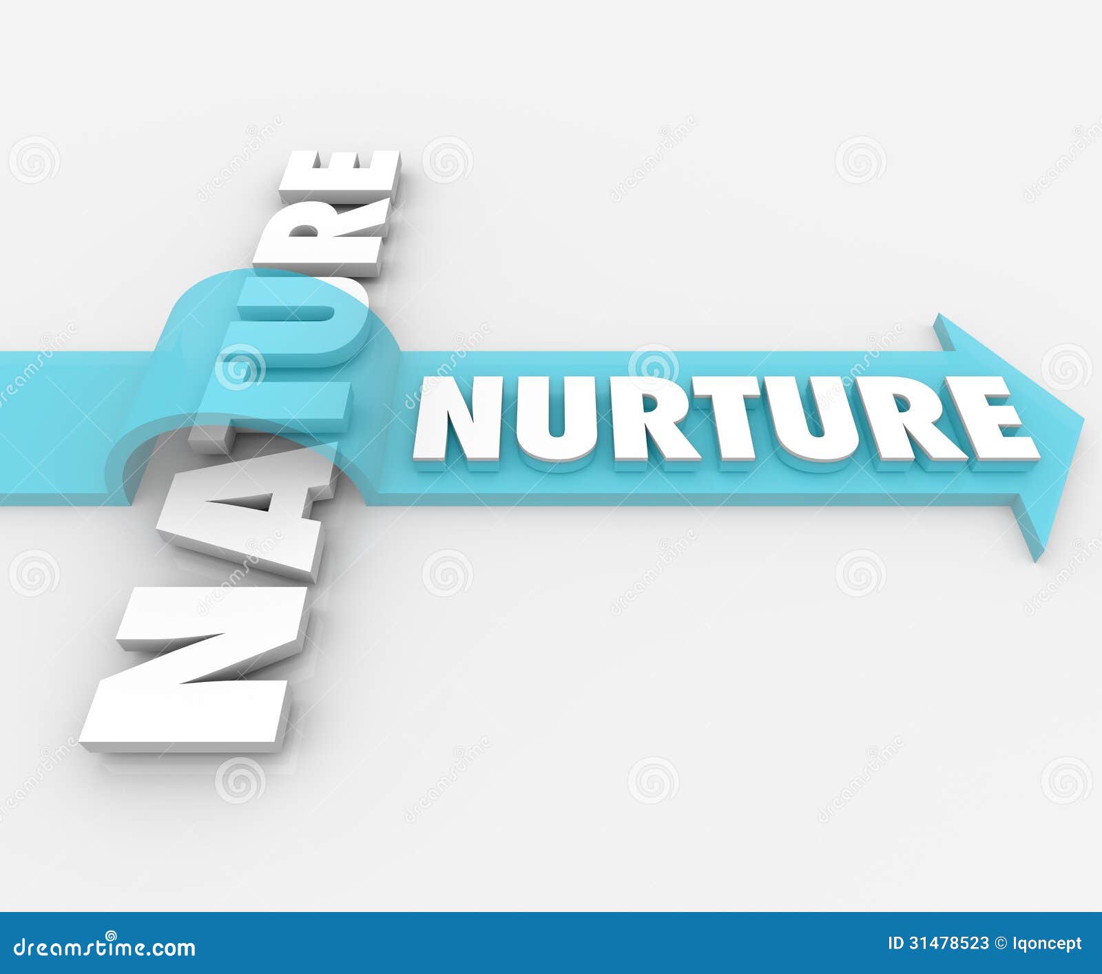 nurture vs nature arrow over word psychology