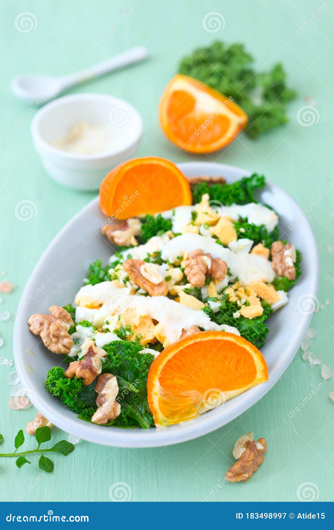 Nut kale egg salad stock image. Image of vegetable, diet 183498997