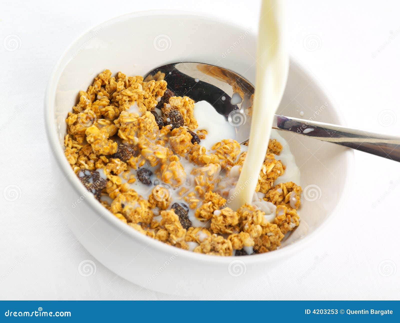 Nut and raisin breakfast stock image. Image of nutritious 4203253