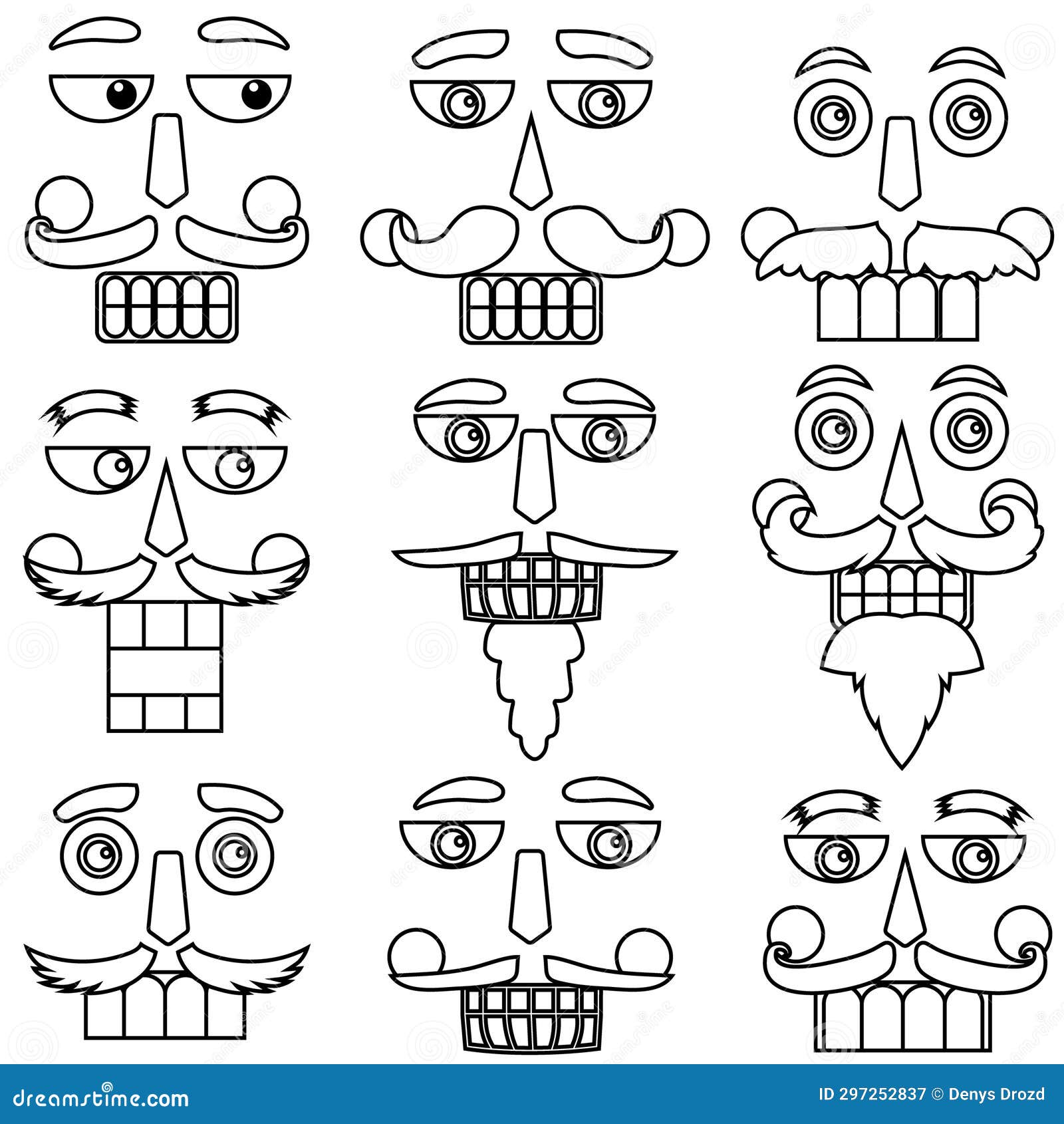 Nutcracker Face Icon Vector Set. Nutcracker Illustration Sign