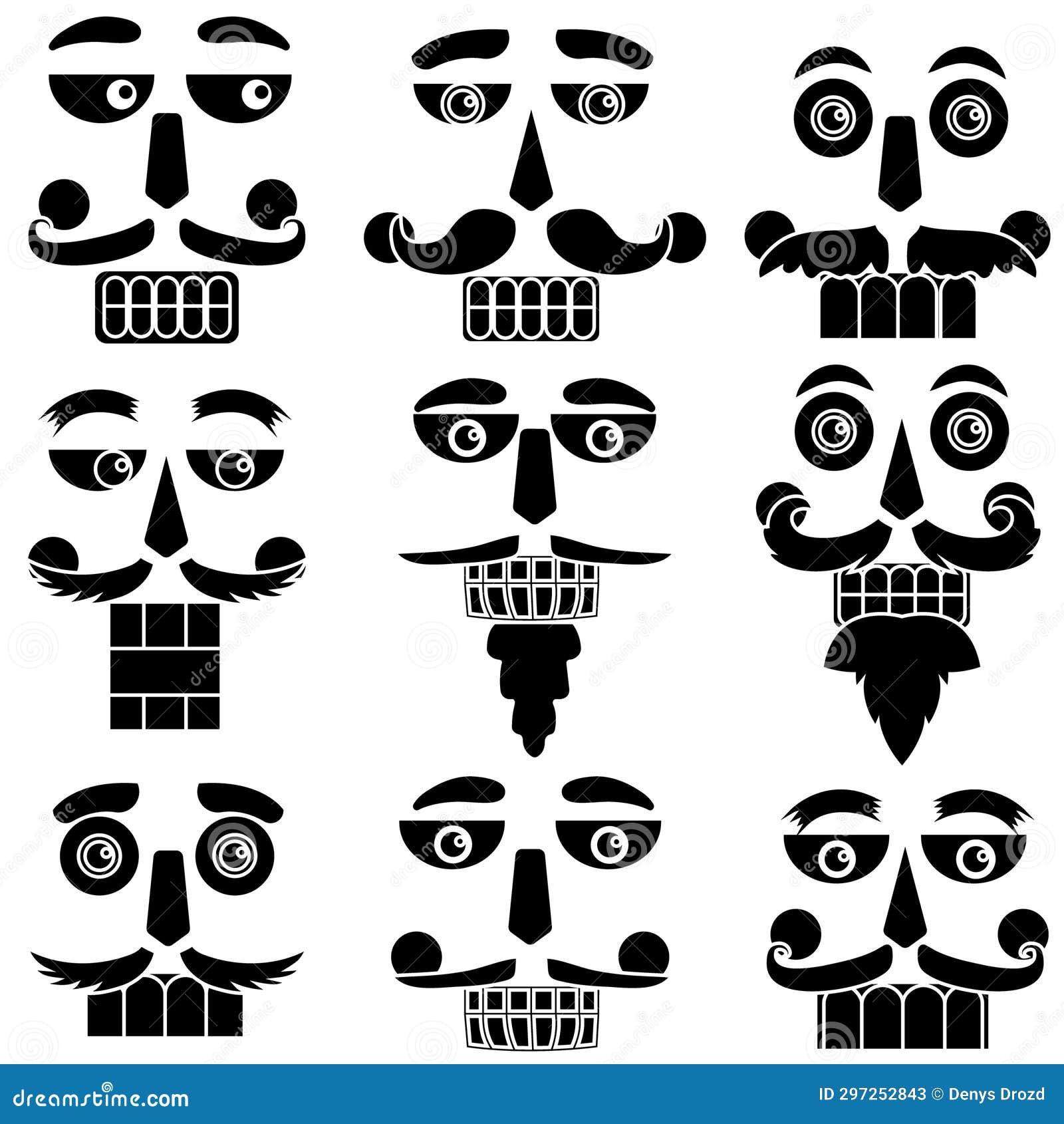 Nutcracker Face Icon Vector Set. Nutcracker Illustration Sign