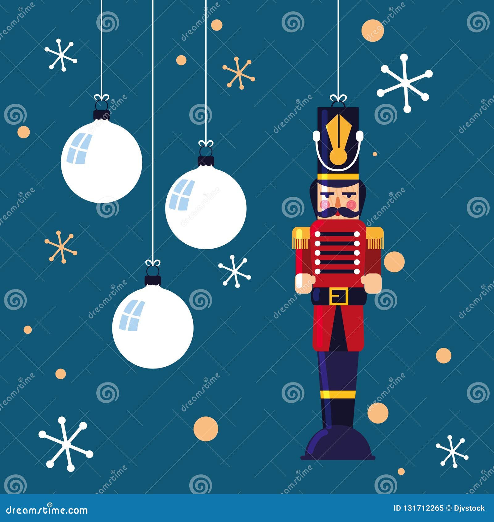 Download Nutcracker Soldier Toy With Balls Of Christmas Stock ...