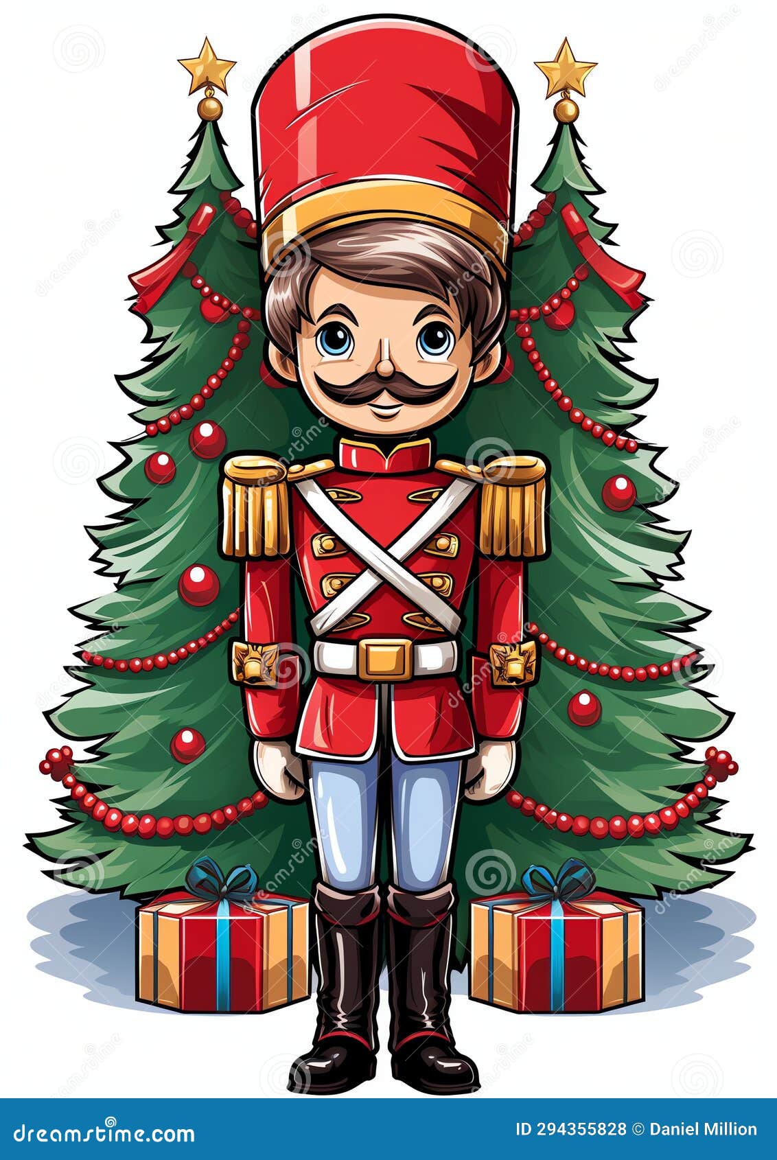 Nutcracker Watercolor Winter Border Stock Illustration Illustration