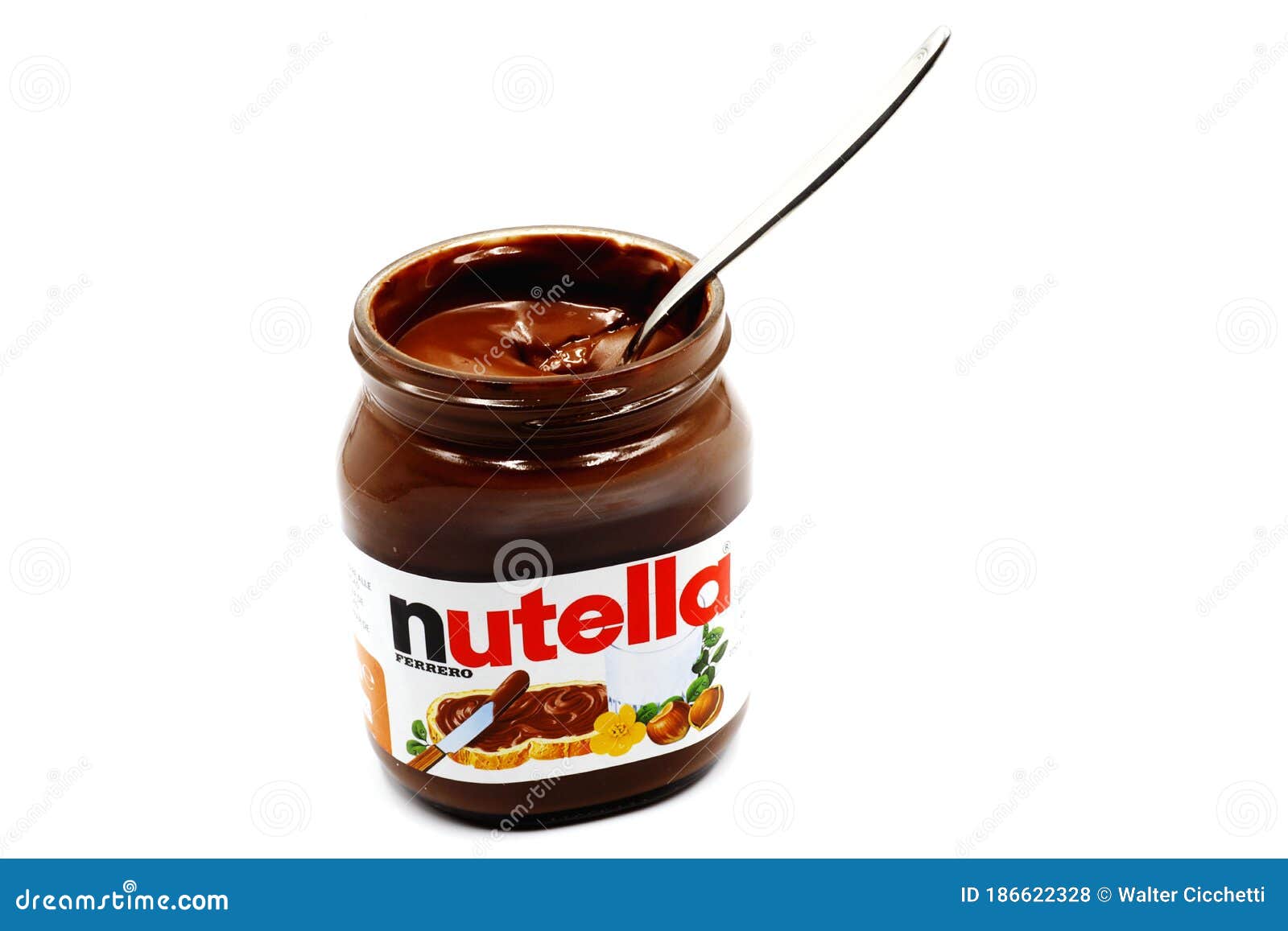 NUTELLA Jar, Hazelnut Spread with Cocoa Produced by Ferrero Editorial