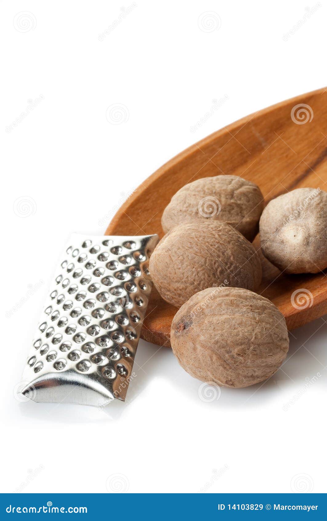 Nutmeg with grater stock image. Image of aromatic, background 14103829