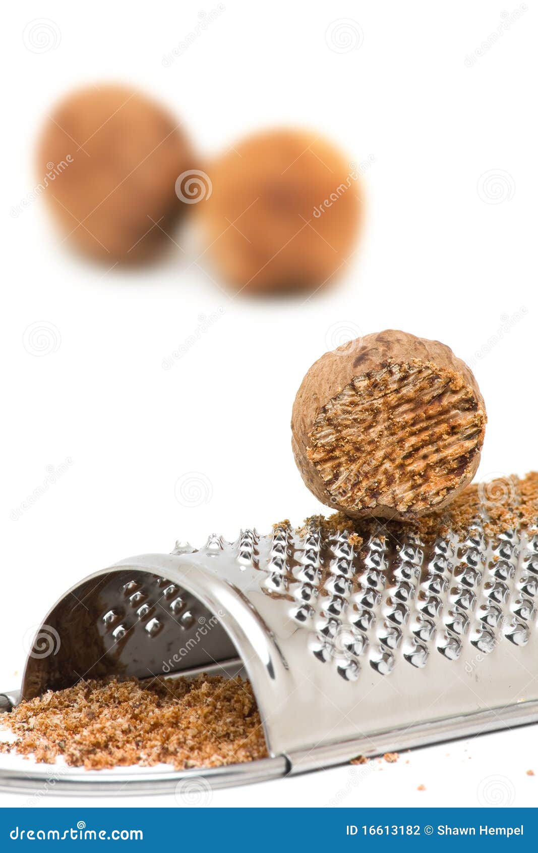 Nutmeg with grinder stock photo. Image of season, tasty 16613182