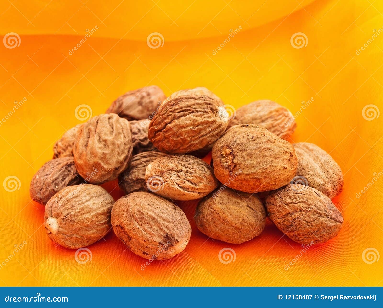 Nutmegs stock image. Image of ingredient, heap, grooved 12158487