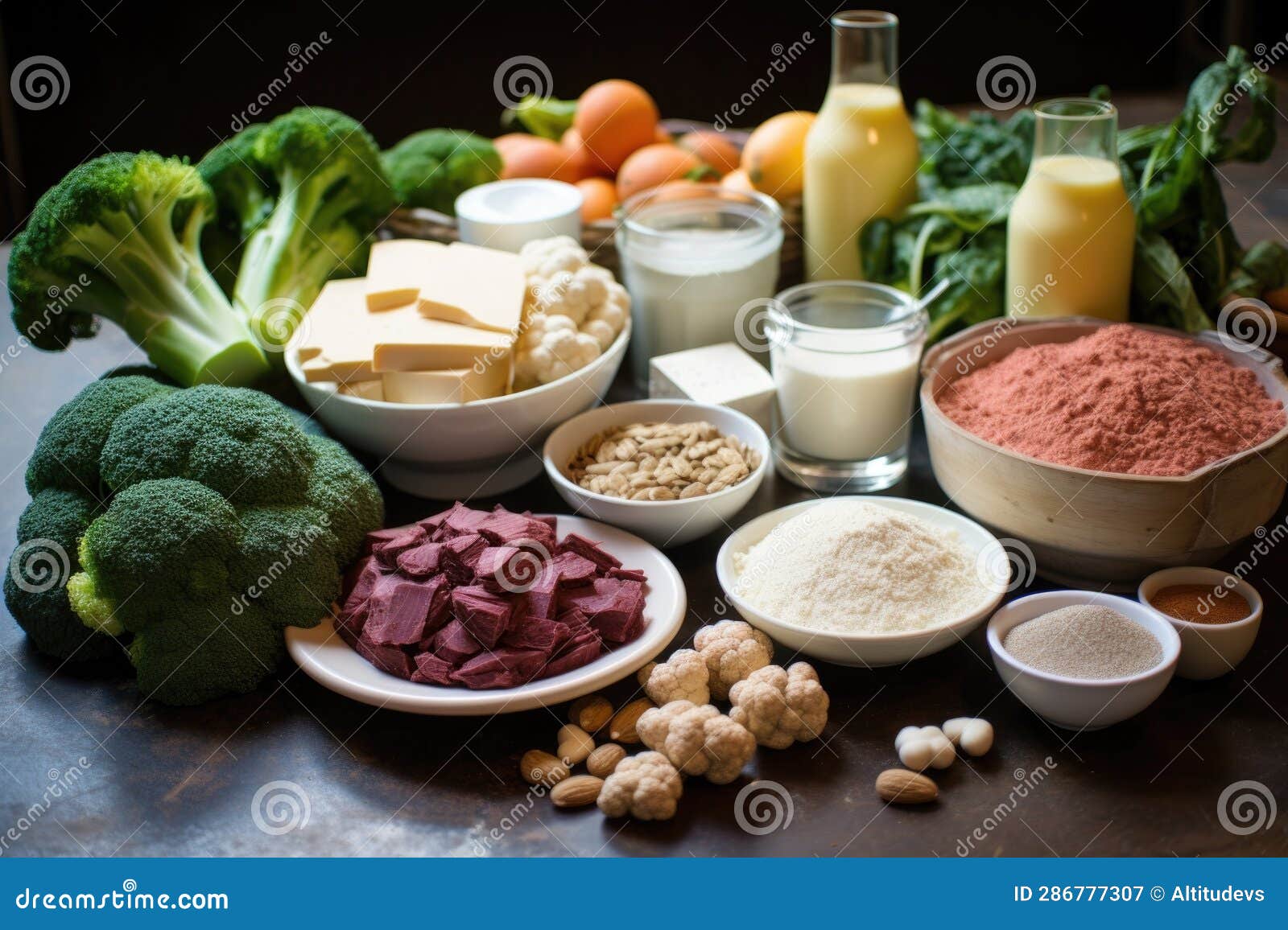 Nutrientdense Vegan Protein Sources on Table Stock Image Image of