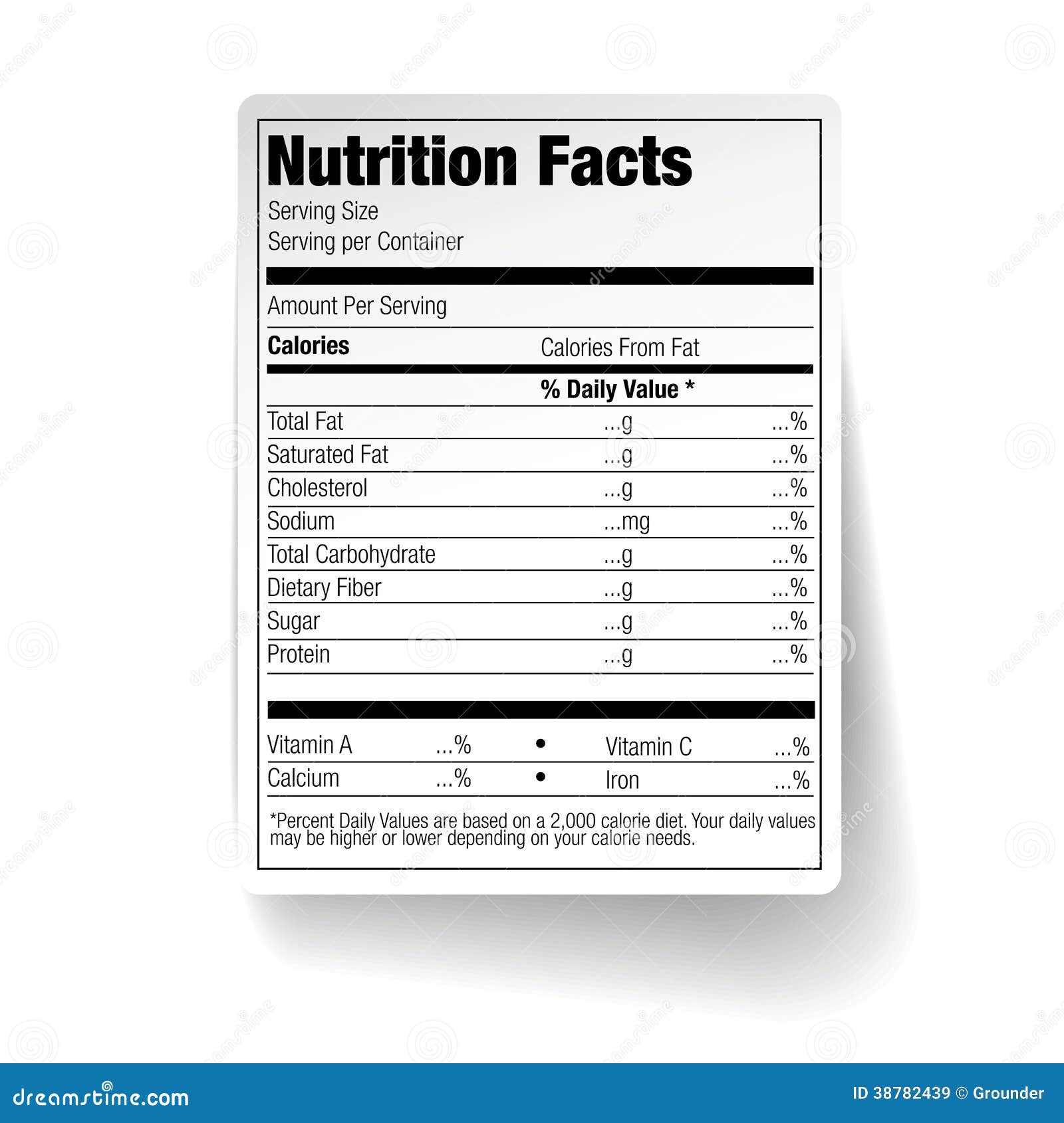 nutrition facts food label