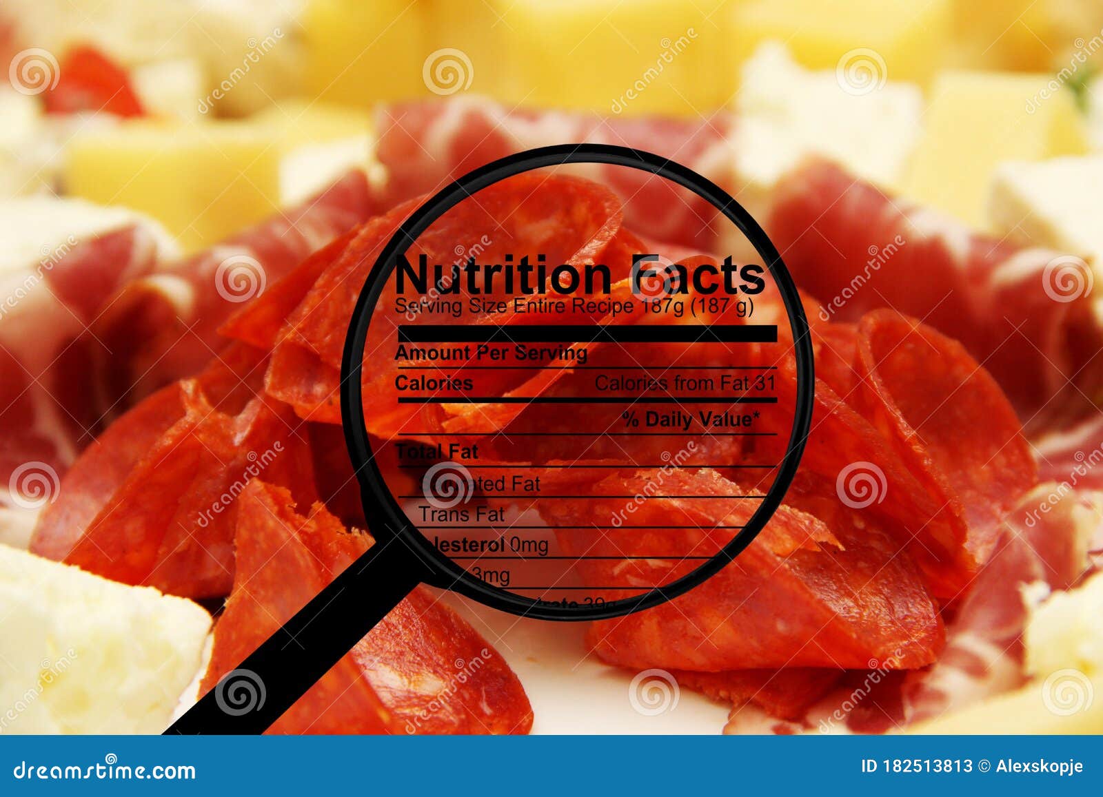 Nutrition facts on meat stock image. Image of fresh 182513813