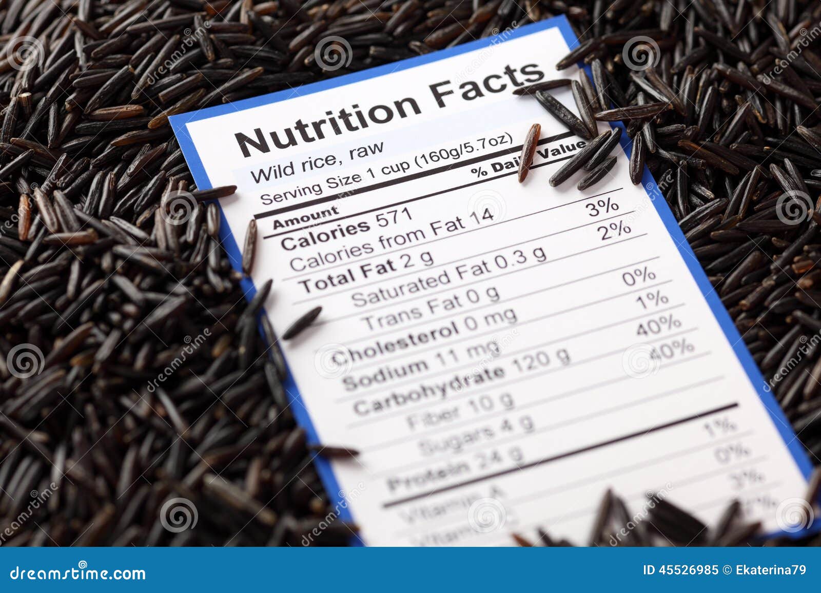 Nutrition Facts of Wild Rice Stock Image Image of black, japanese