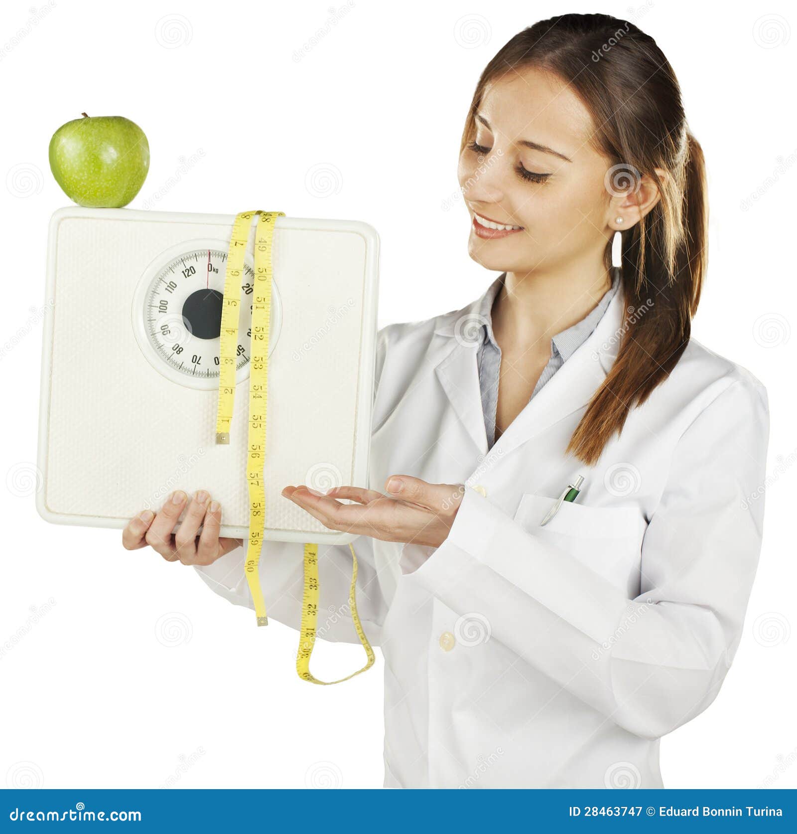 weight scales calories eating eat eats apple healthy health model design  Stock Photo - Alamy