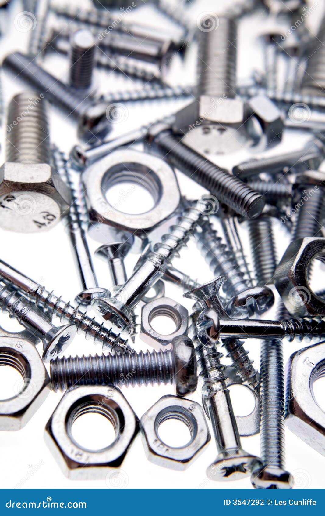 Nuts & bolts stock photo. Image of steel, macro, bolts 3547292