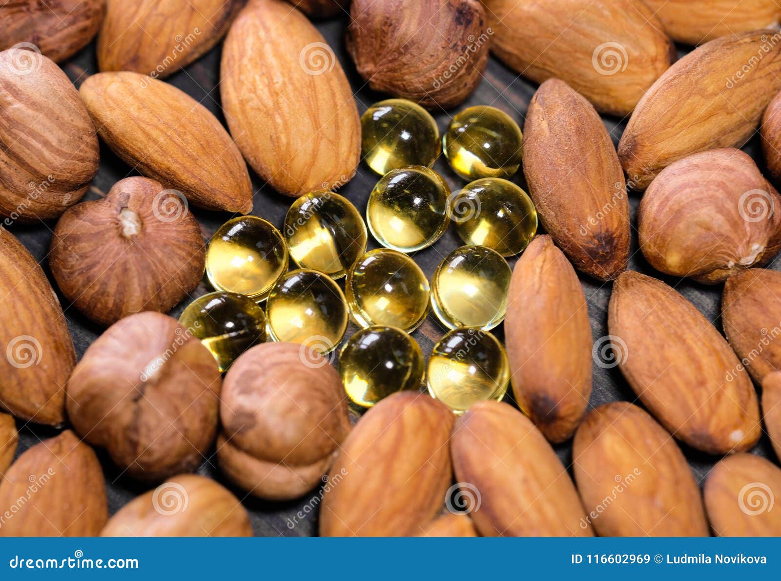 Nuts and Capsules with Vitamins Stock Image Image of drupe, health