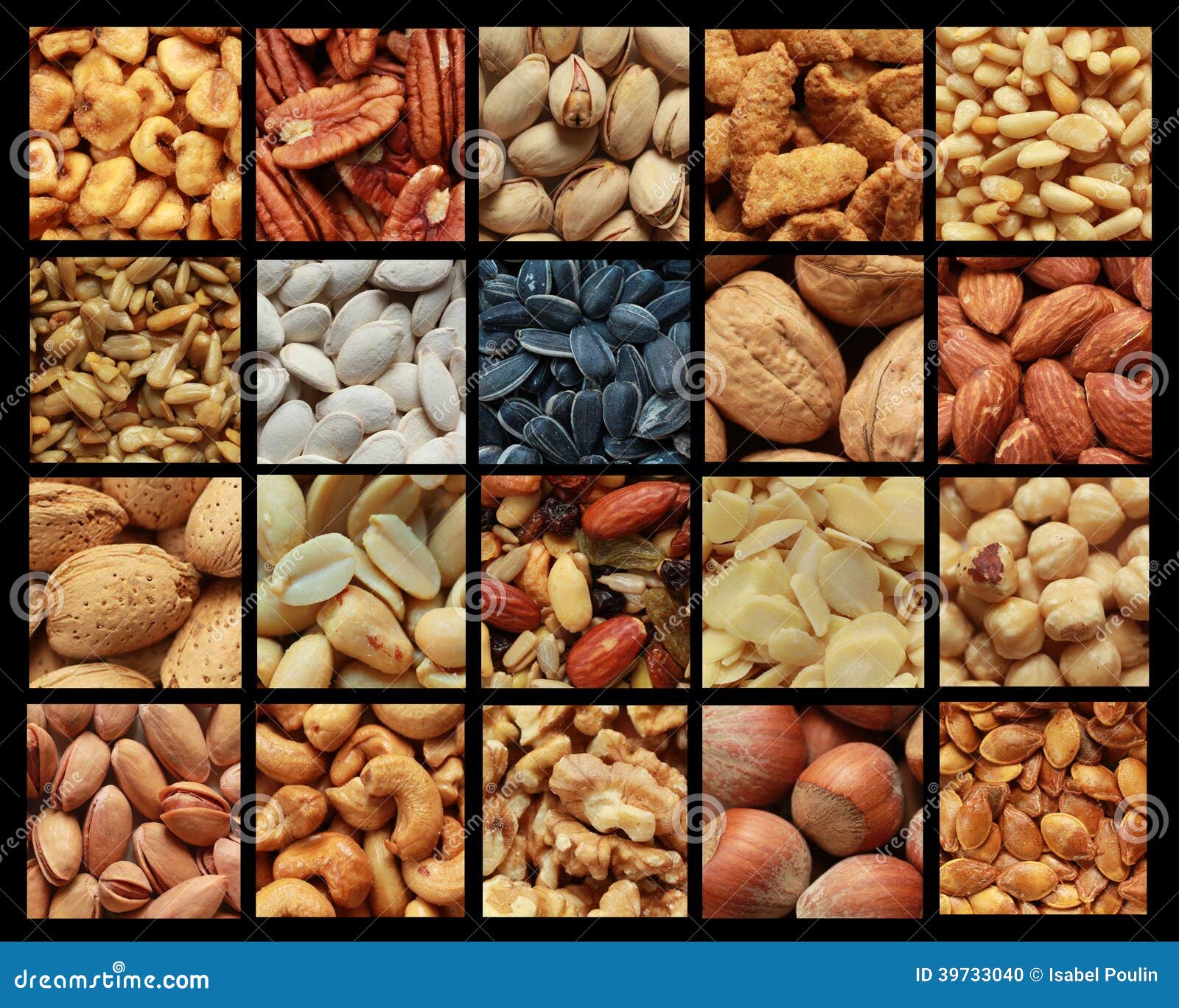 Nuts collage stock photo. Image of pecan, collection 39733040
