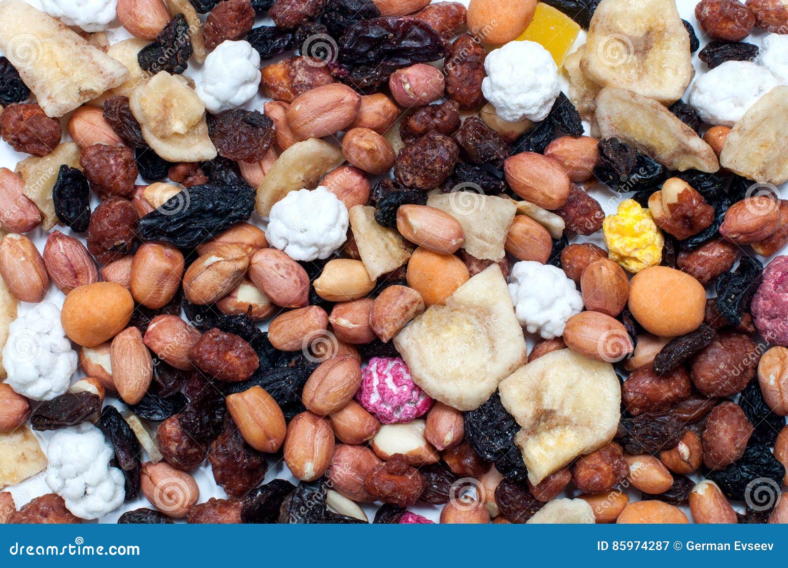 Nuts and Dried Fruits in Sugar Stock Image Image of hazelnut, peanut