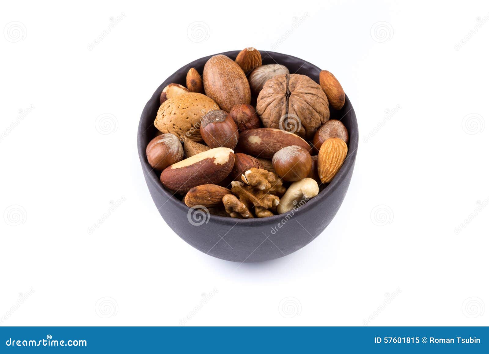 Nuts mix in bowl stock image. Image of snack, food, pecan 57601815