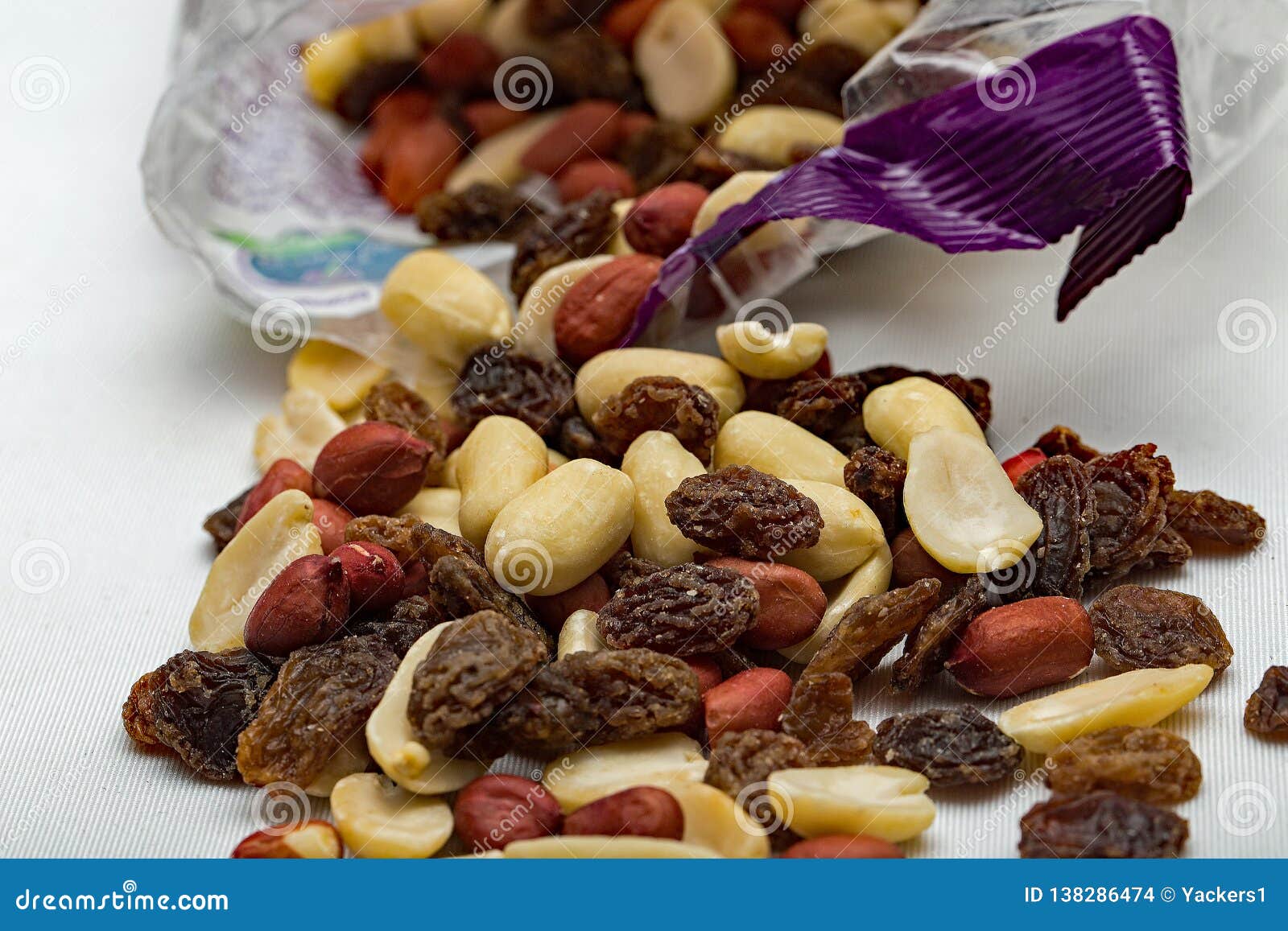 Nuts and Raisins Isolated on a White Background Stock Photo Image of