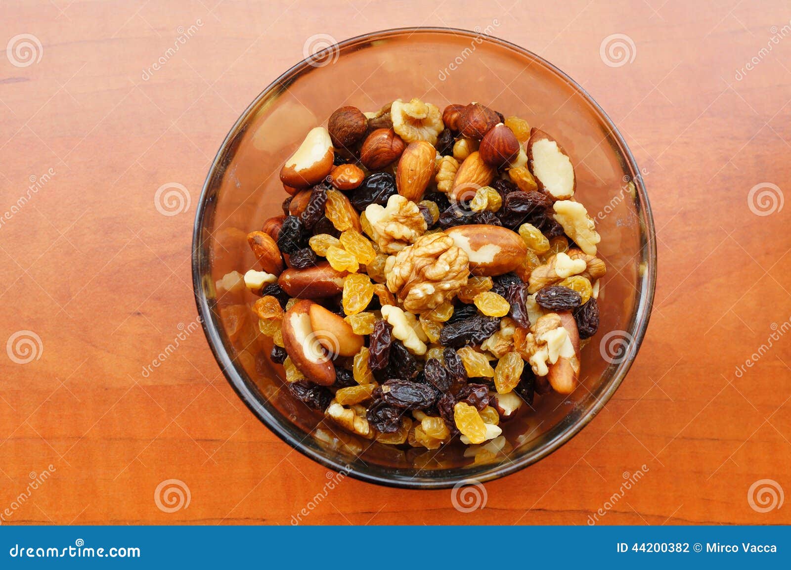 Nuts and raisins stock photo. Image of food, bowl, brown 44200382