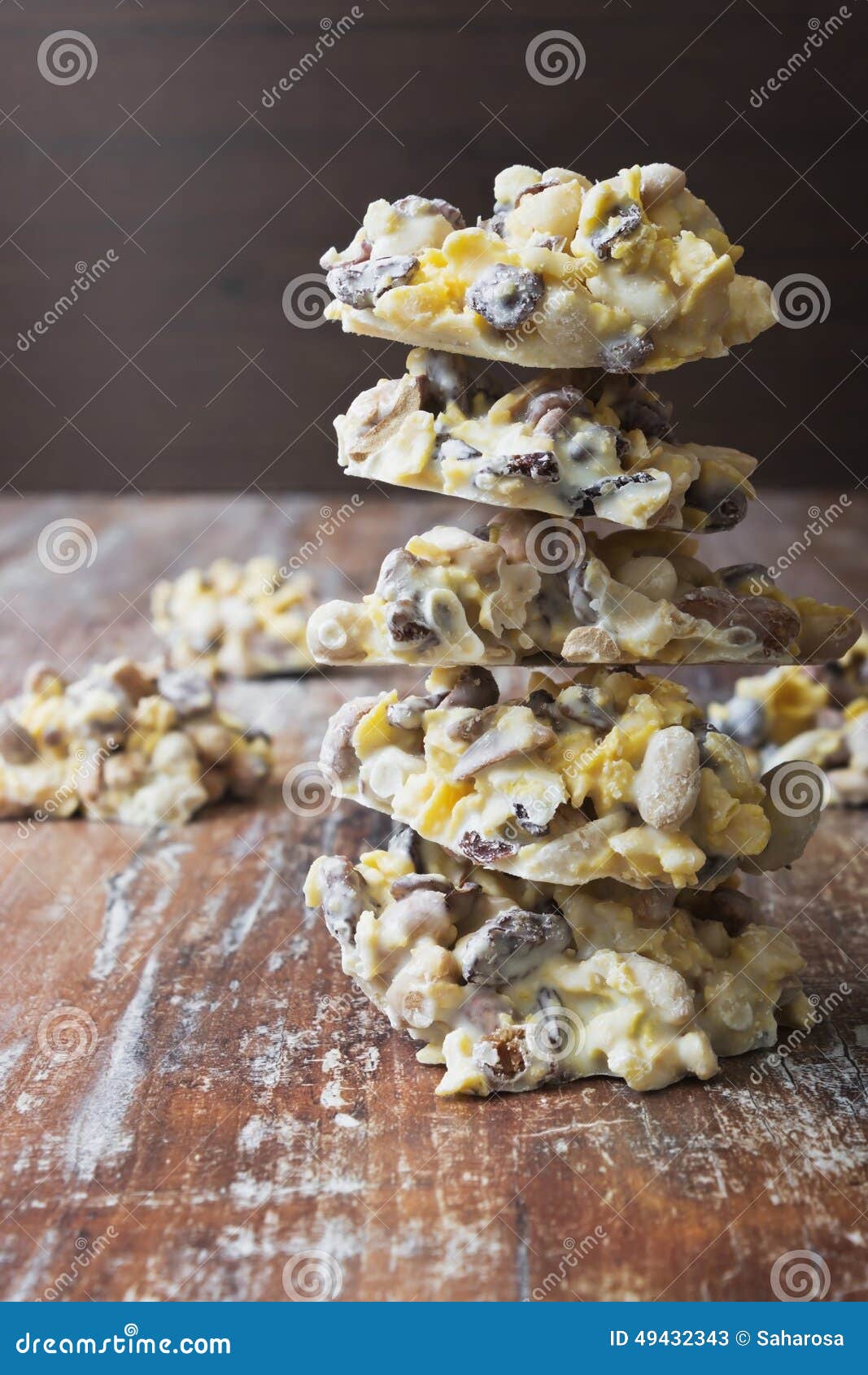 Nuts and Raisins in White Chocolate Stock Image Image of hazelnut