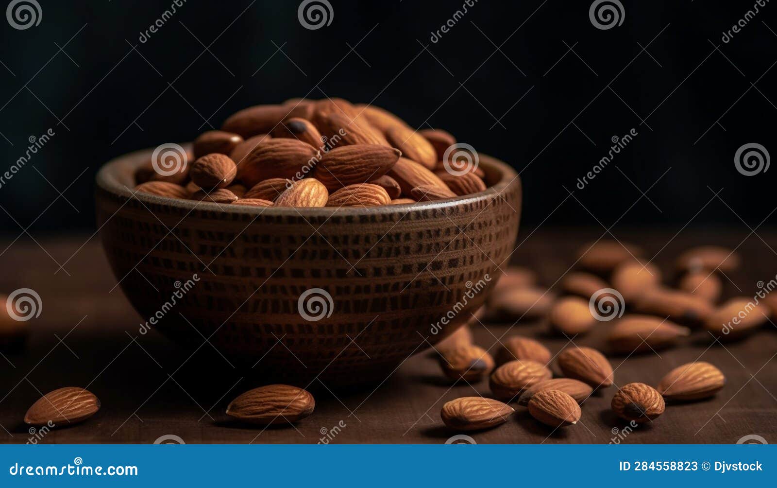 Nutty Bowl of Organic Snacks Hazelnut, Cashew, Pecan, Walnut, Almond