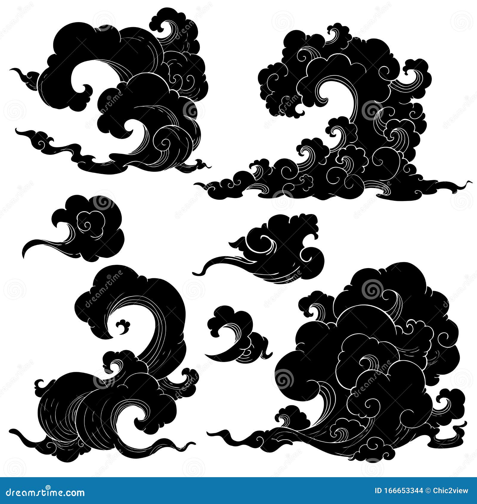 japonês nuvem. chinês e japonês estilo. tradicional oriental. China enfeite  fundo para Projeto prints.vector pró 26504666 Vetor no Vecteezy