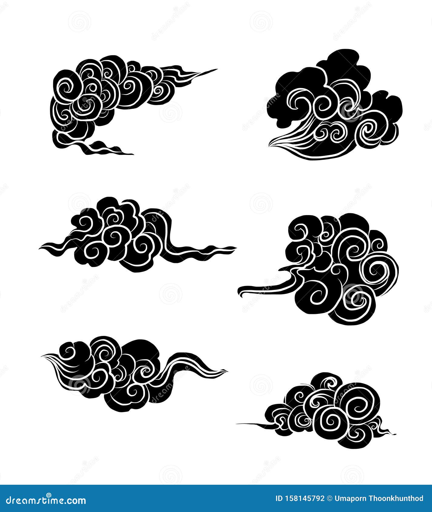 Nuvem Chinesa De Desenho Animado. Tatuagem Em Estilo Asiático Em Forma  Elemento De Ornamento Oriental Em Nuvem - Joanês-coreano Th Ilustração do  Vetor - Ilustração de fundo, coreano: 238745173