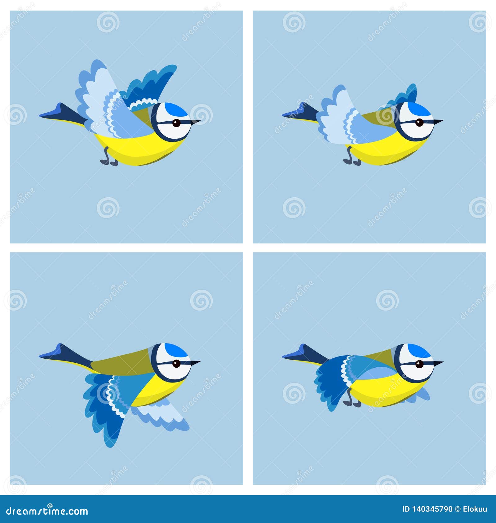 Download Flying Blue Tit Animation Sprite Sheet Stock Vector ...