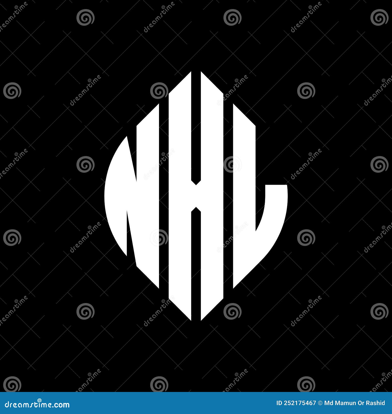 nxl circle letter logo  with circle and ellipse . nxl ellipse letters with typographic style. the three initials form a
