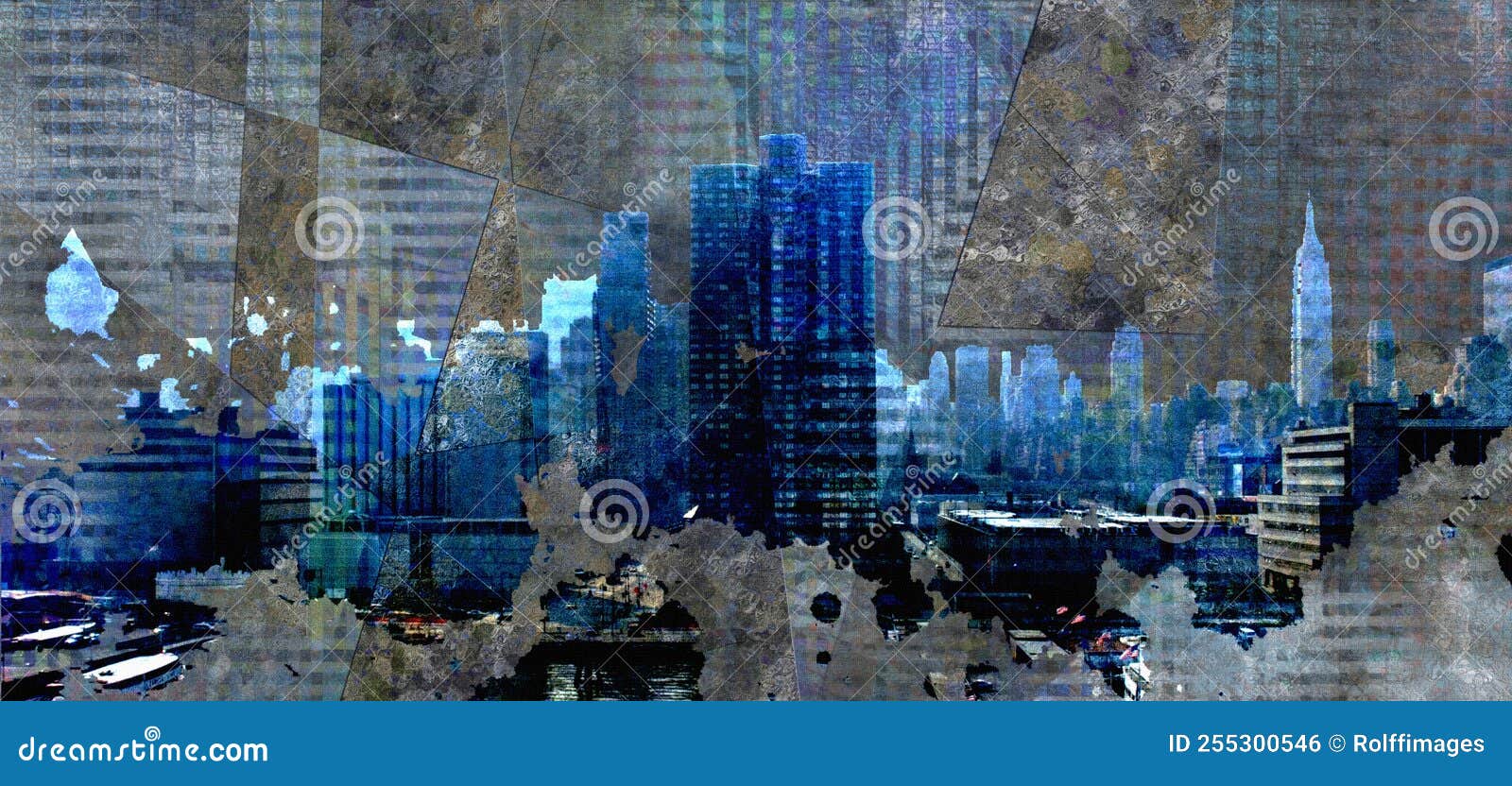 NYC abstract art stock photo. Image of silhouette, abstract 255300546