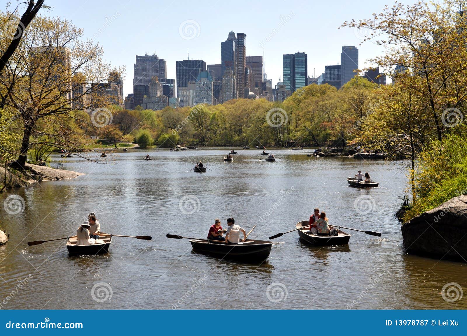 nyc: central park boating lake editorial photography