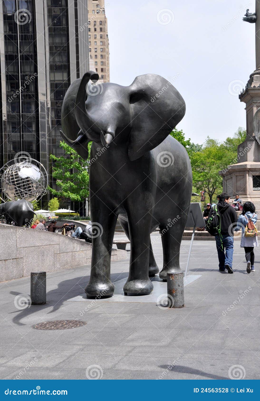 NYC Elephant Sculpture at Columbus Circle Editorial Stock Photo Image of lifesize, trump