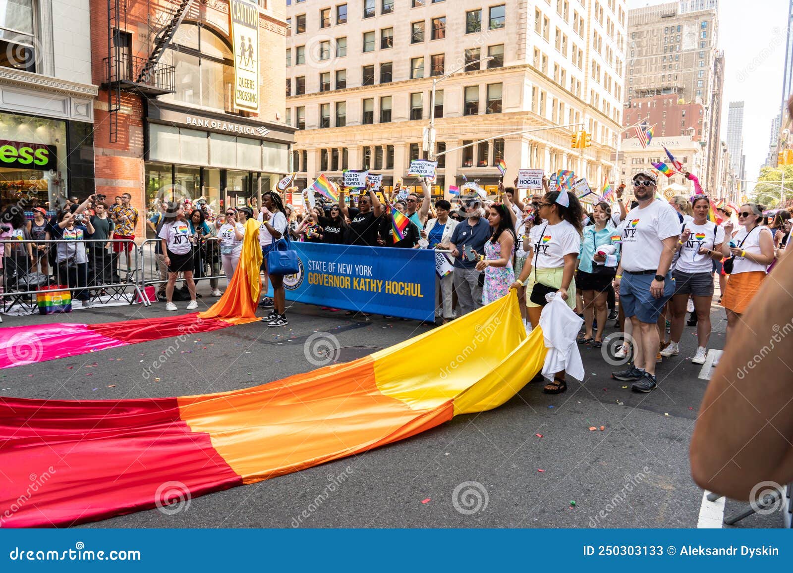 NYC LGBTQ Pride Parade on 5th Ave in Manhattan, New York on June 26