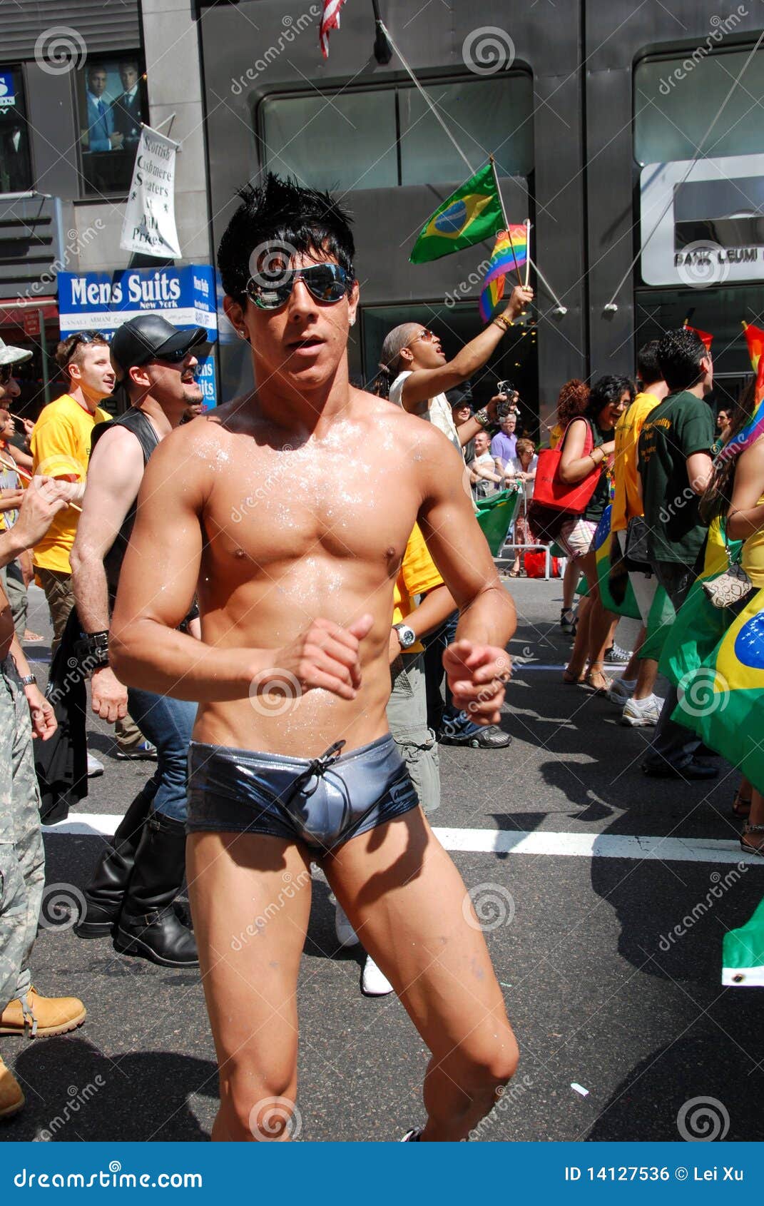 NYC: Muscle Man at Gay Pride Parade Editorial Photo - Image of york,  sunglasses: 14127536