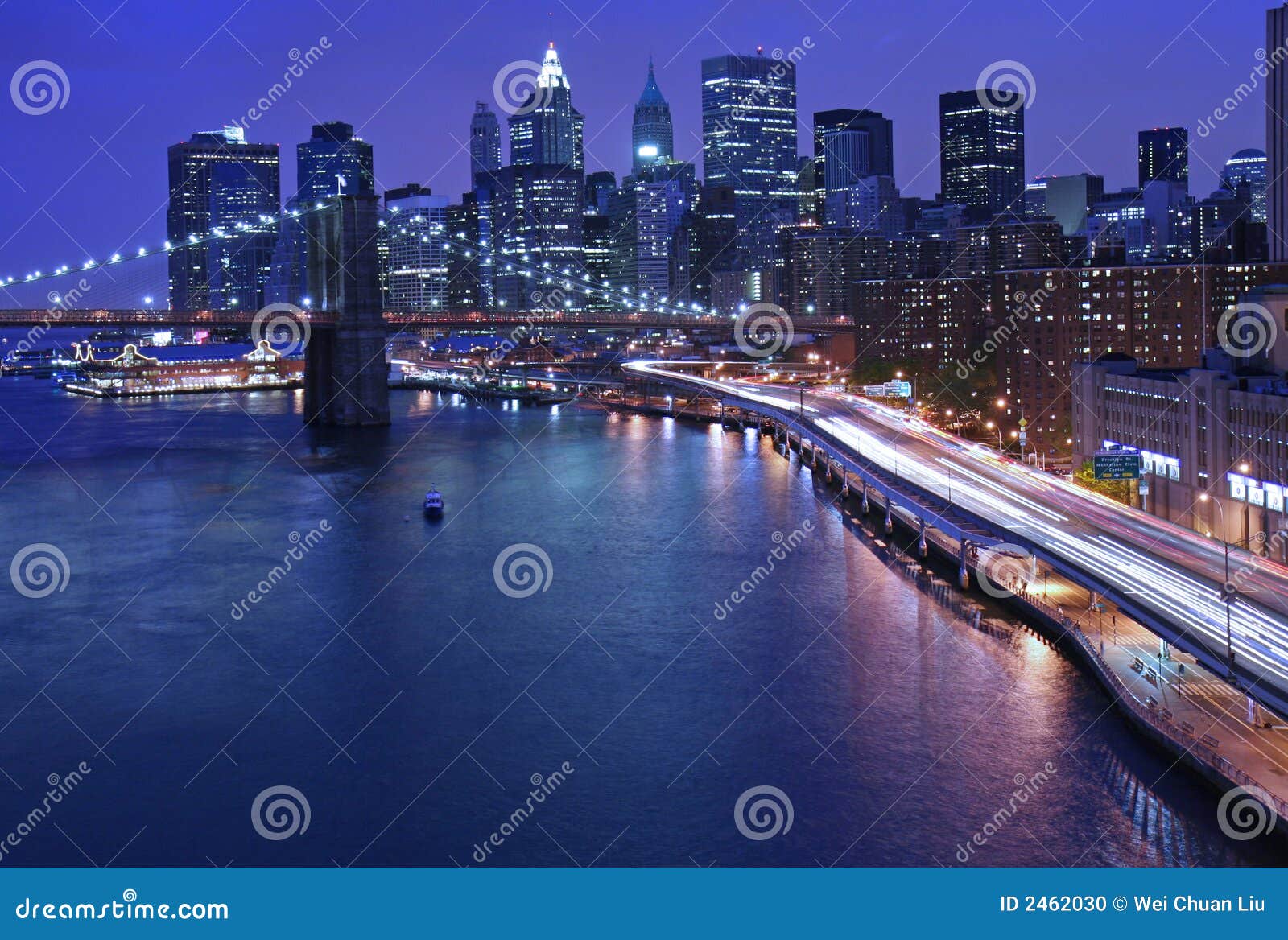 nyc skyline and fdr traffic