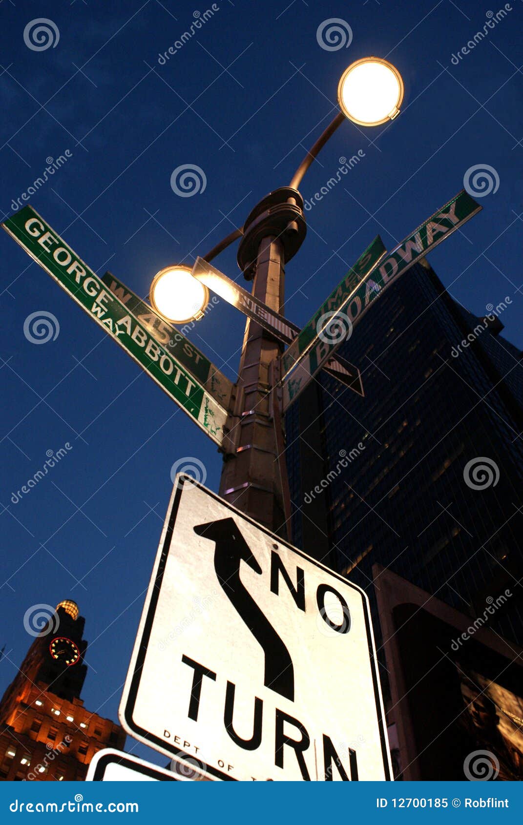 NYC Street Signs stock image. Image of york, street, dusk 12700185