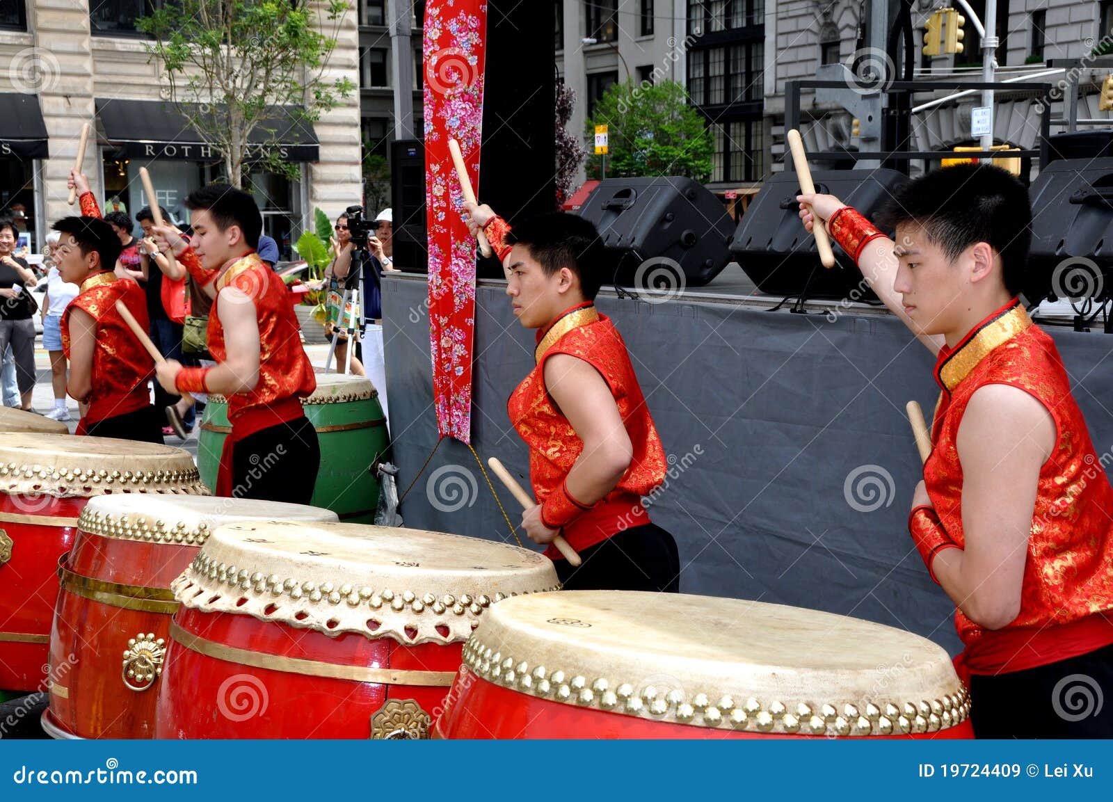 NYC Taiwanese Drummers at Festival Editorial Stock Image Image of