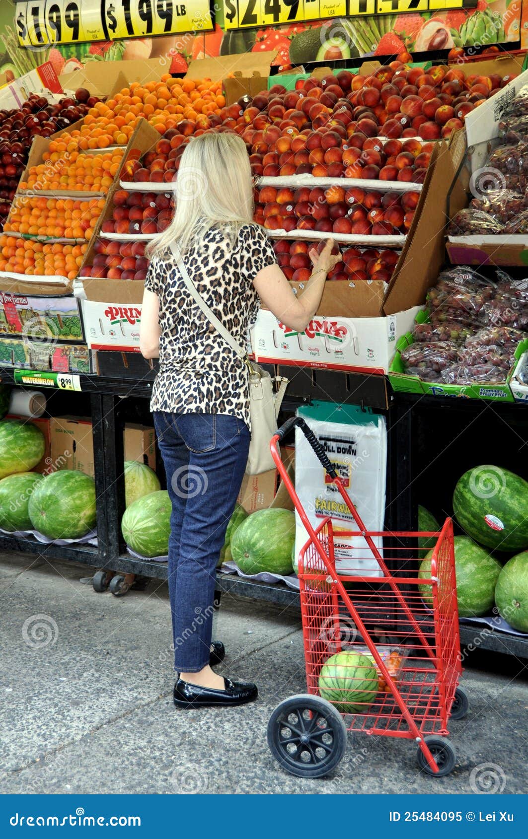 NYC Woman Shopping for Fresh Fruit Editorial Image Image of outdoor, display 25484095