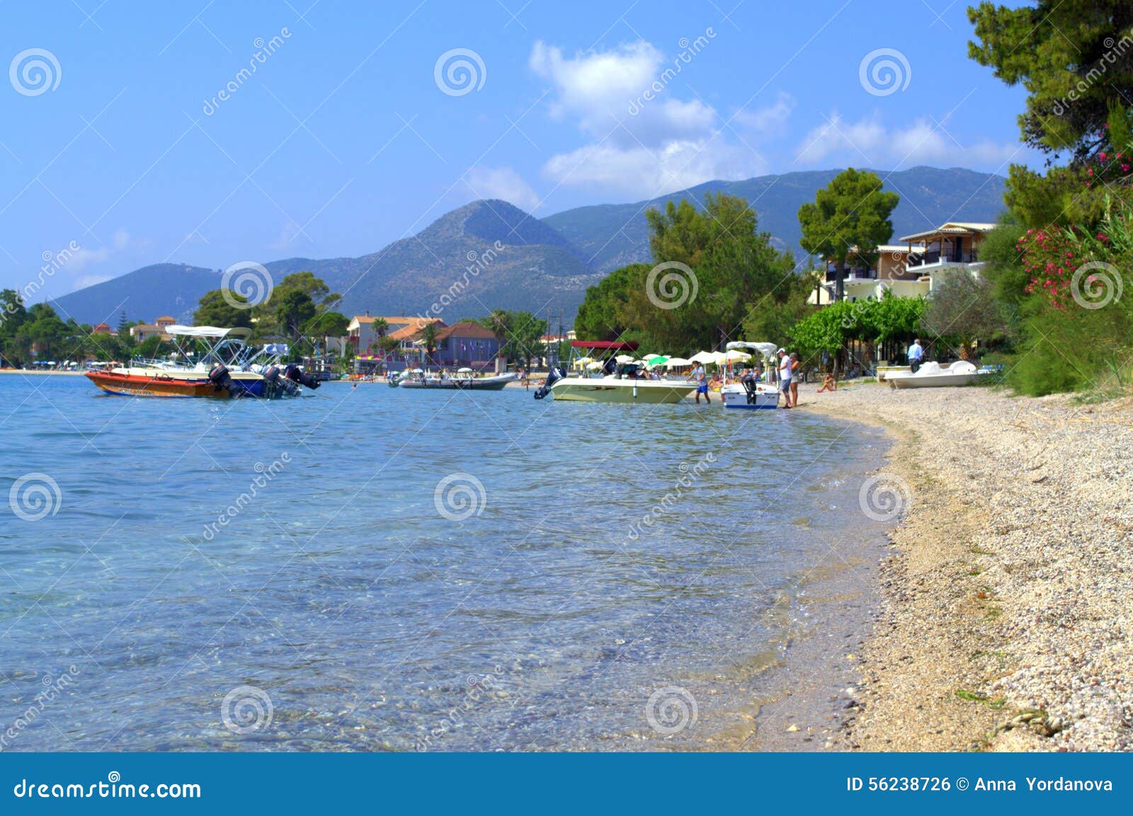 Nydri Beach,Lefkada Island Greece Editorial Photo - Image of boat ...