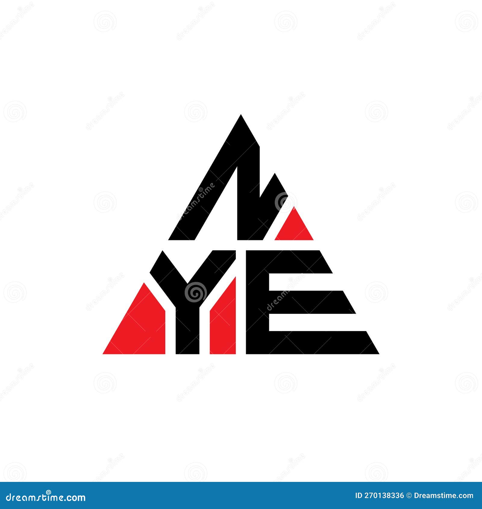 nye triangle letter logo  with triangle . nye triangle logo  monogram. nye triangle  logo template with red