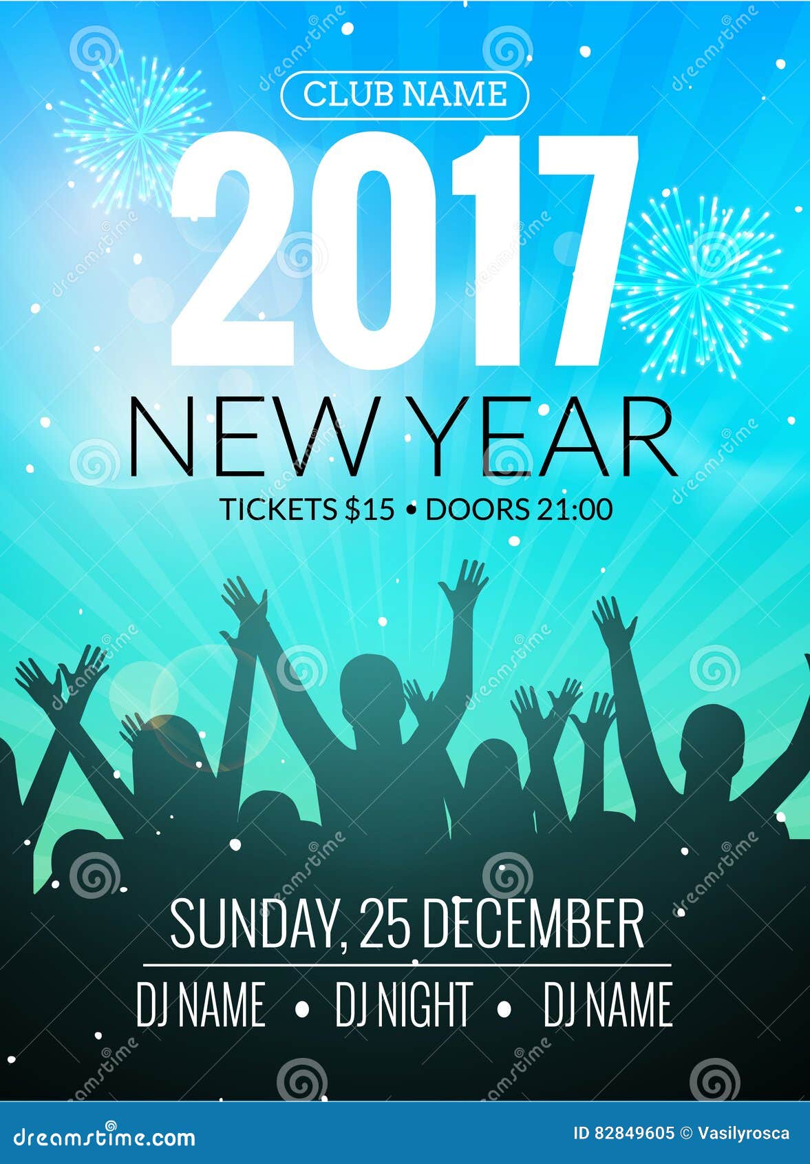 2017 Nyew Year Party Dance People Background Vector Event Flyer Poster Design 2017 Nyew Year Party Dance People Background Vector Event Flyer Poster Design