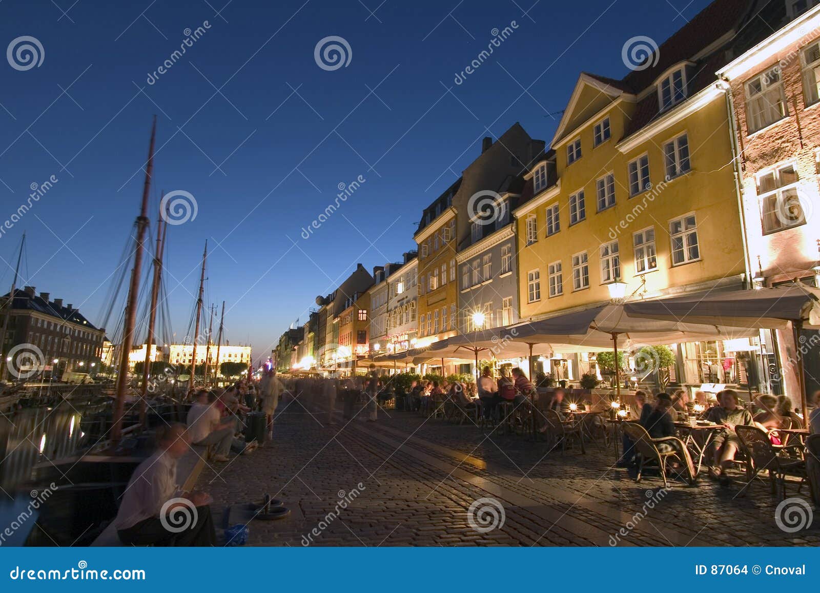 nyhavn harbour and restaurants, copehagen