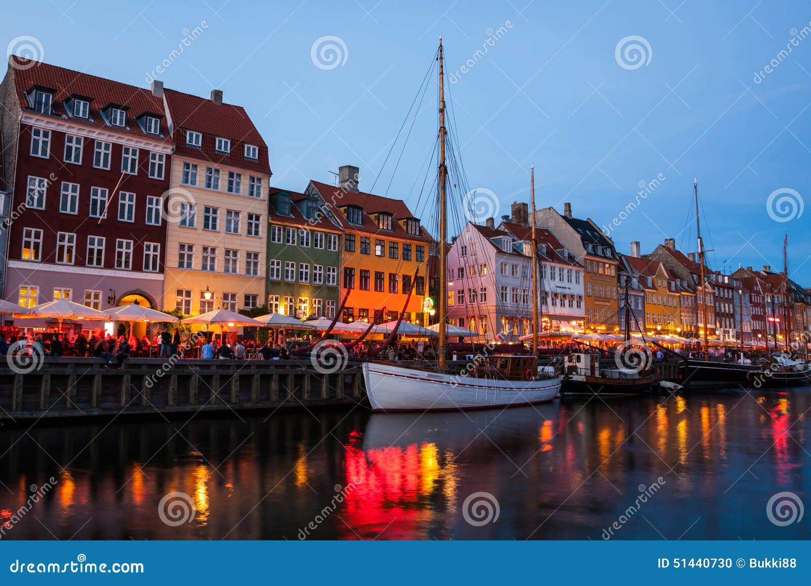 Nyhavn at Night in Copenhagen, Denmark Stock Photo - Image of countries ...
